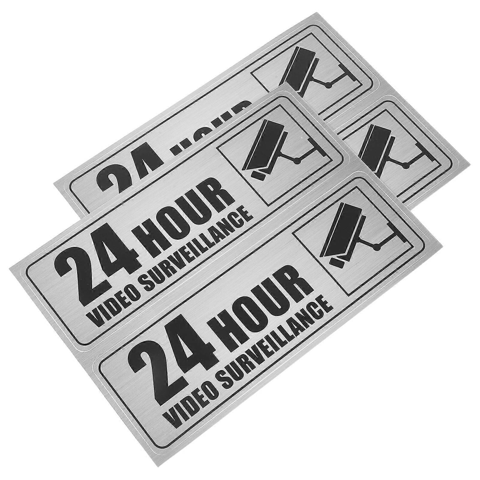 Self-Adhesive Monitoring Sticker Security Camera Sign for Warning 2 Sheets