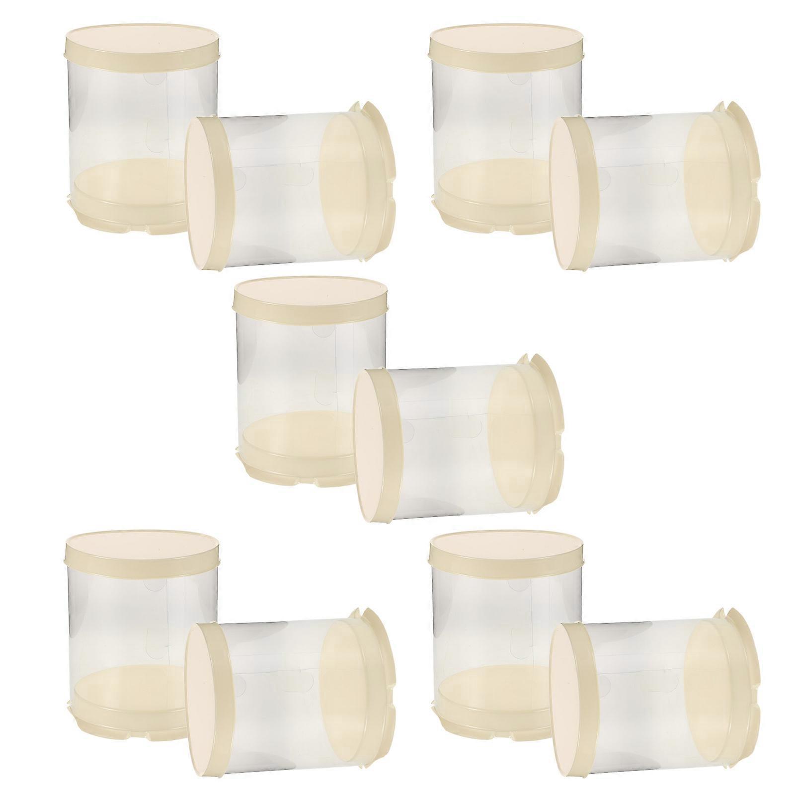 Egg Cake Packaging Box Mini Round Cake Box for Storage 10Pcs with Clear Lids
