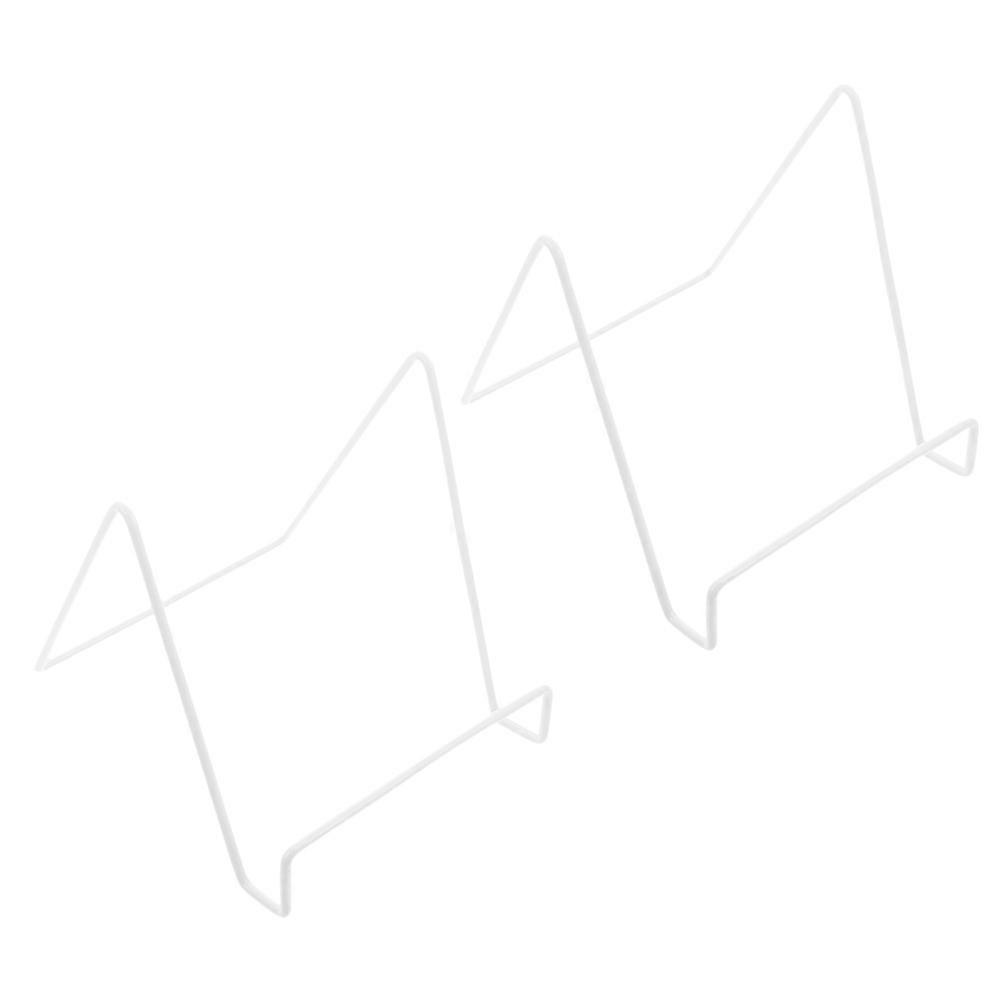 Display Stand Metal Display Stand for Storage Use 2Pcs Stable White Holder