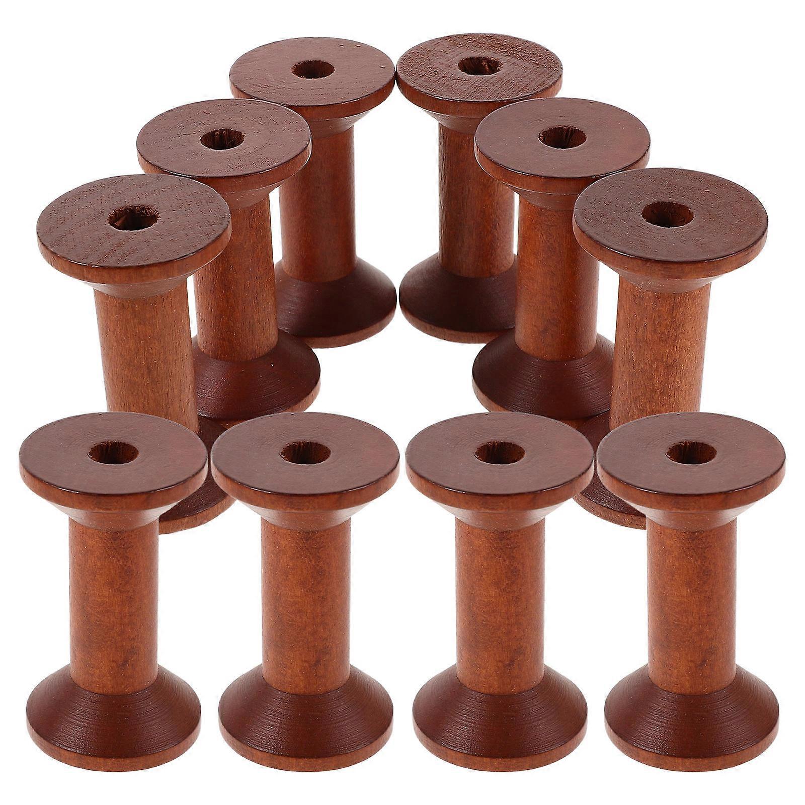 Vintage Thread Spools Wooden Spool for Sewing Thread Holders 10Pcs