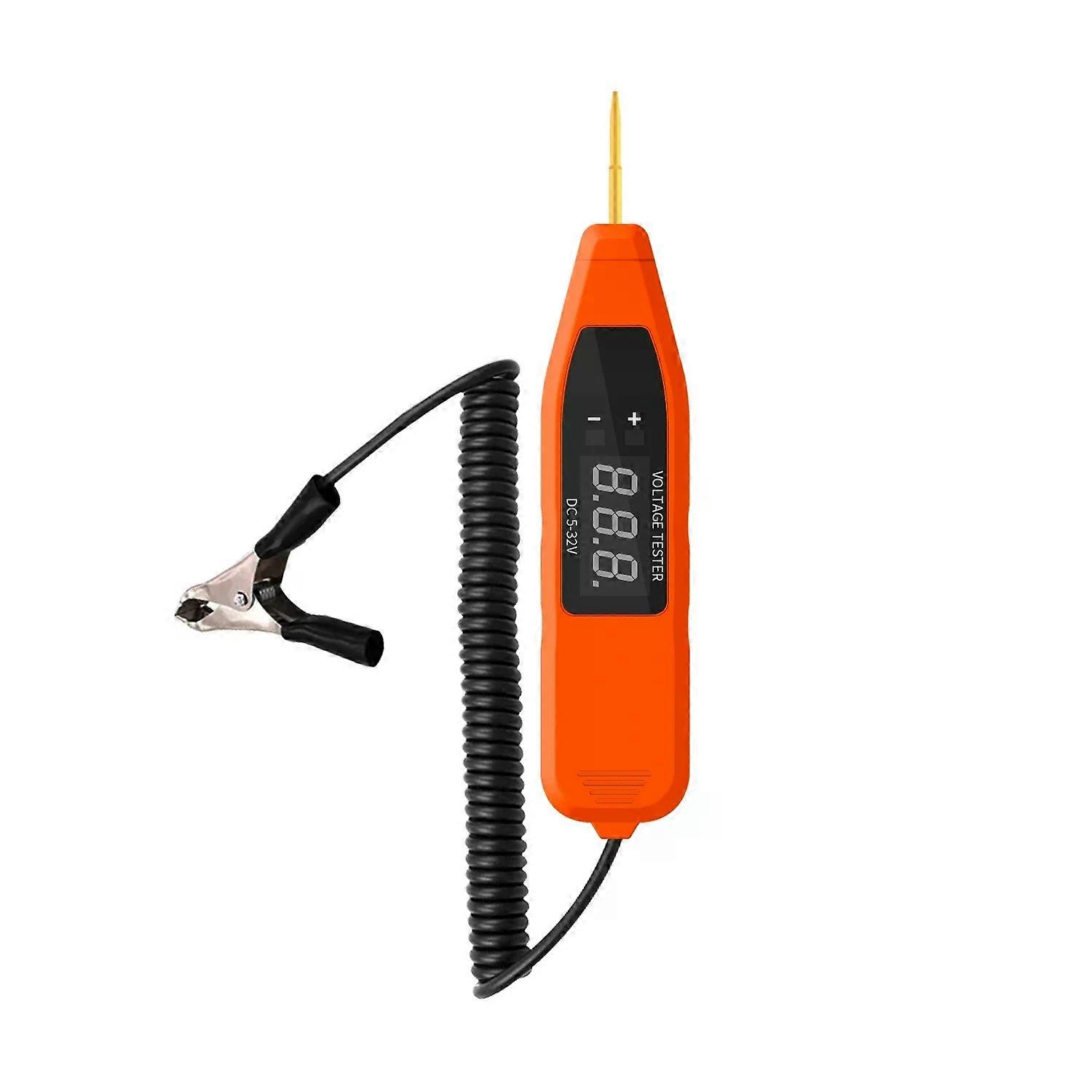 5-32V DC Automotive Circuit Tester Pen - Digital Display, Long Probe, Electric Diagnostic Tool with Light for Car Repair