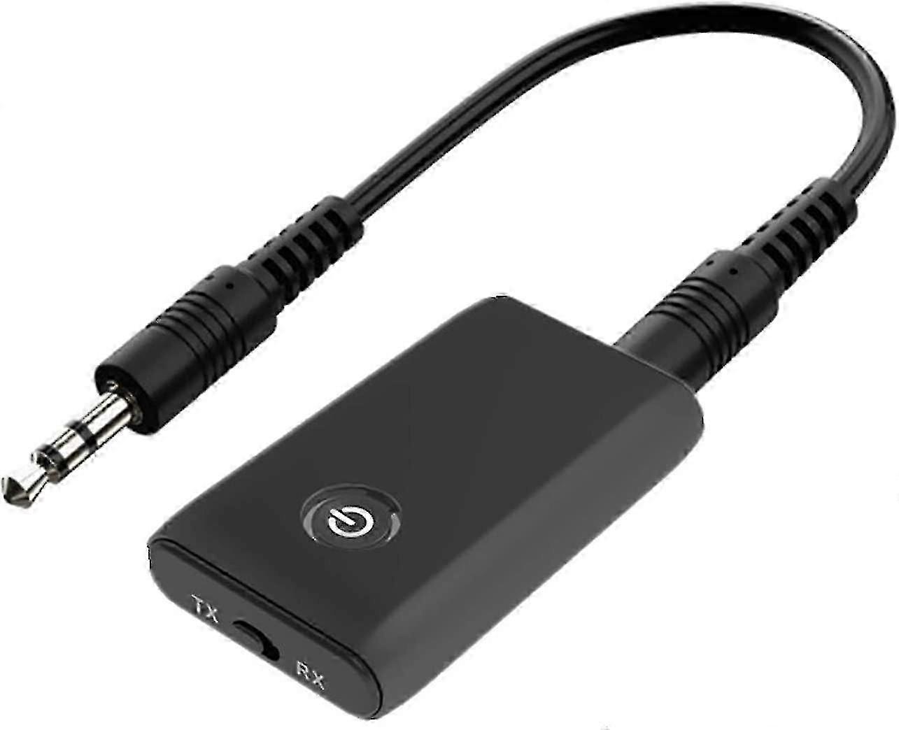 Bluetooth 5.0 Transmitter and Receiver, 2-in-1 3.5mm Wireless Audio Adapter, aptX Low Latency, for TV/Headphones/PC/Home Stereo/Speakers