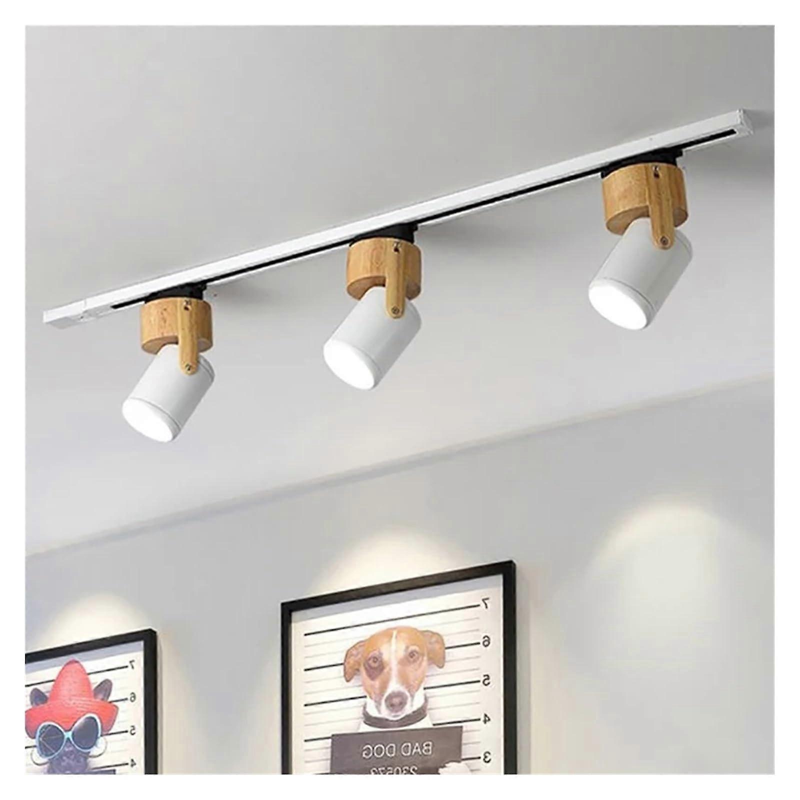 LED Ceiling Light 3 Head Track Lighting with 360° Adjustable Energy Saving Spotlights White