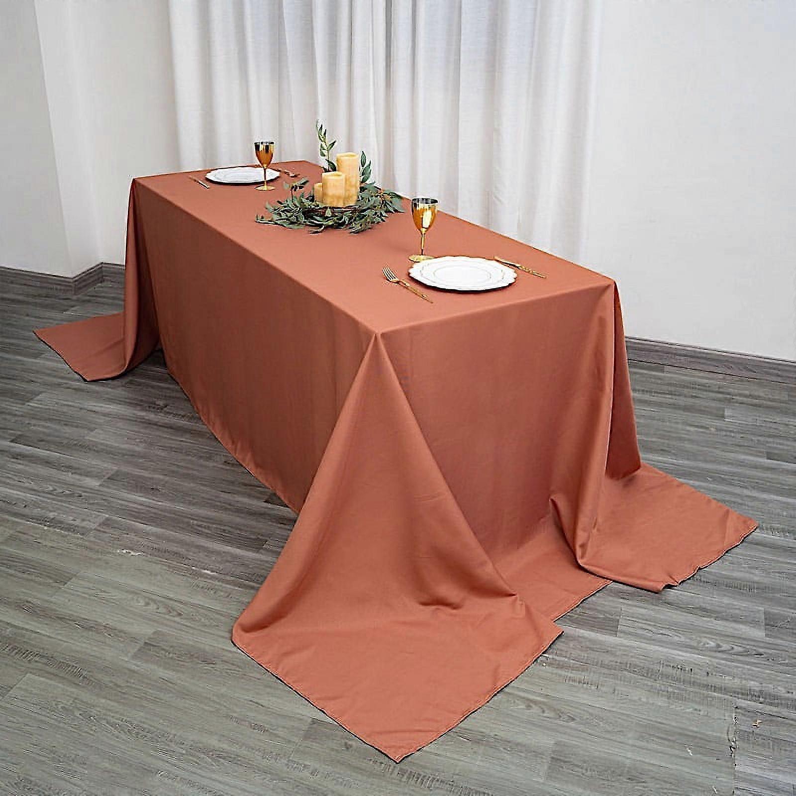 BalsaCircle 90" x 156" Polyester Rectangular Tablecloth Terracotta