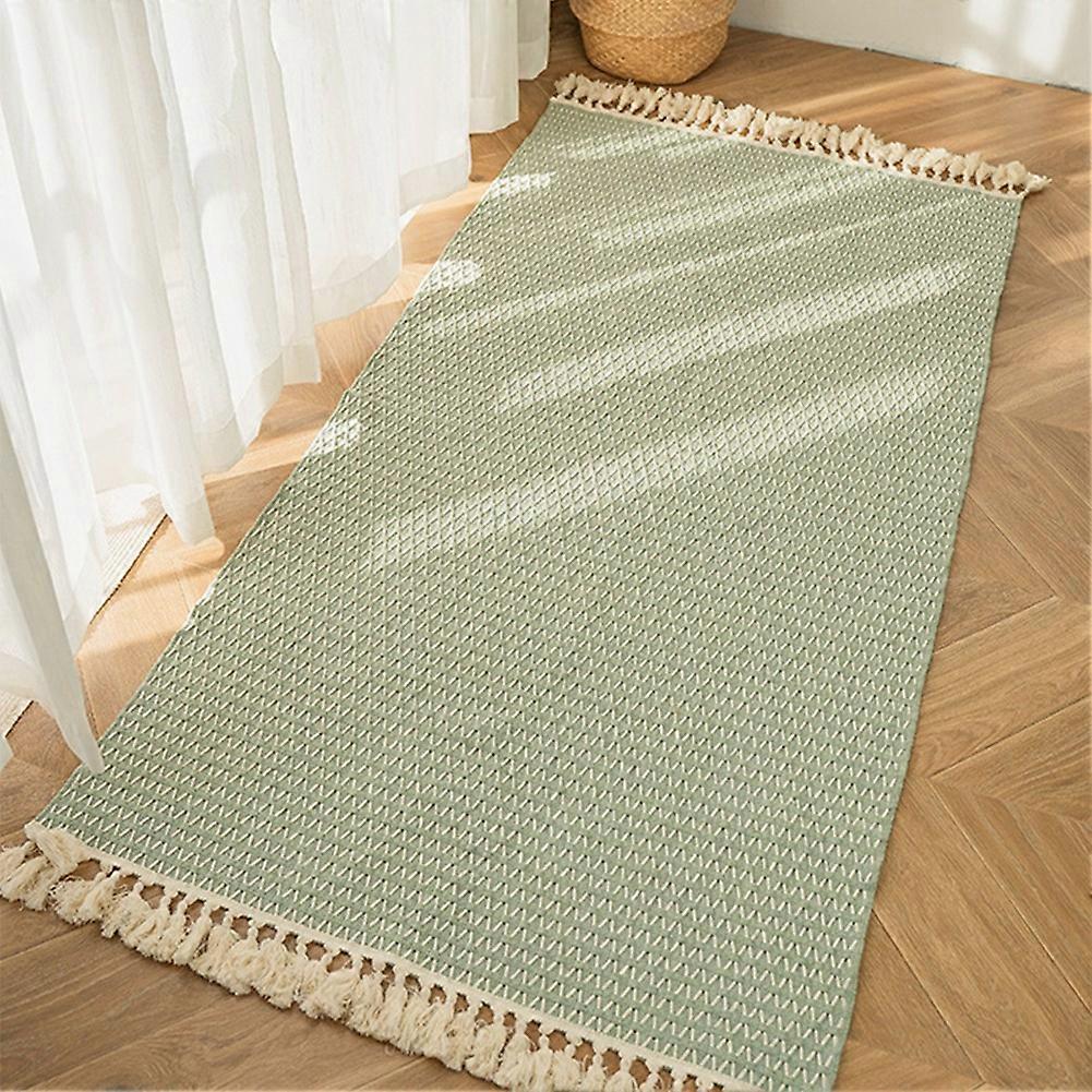 Thin Fabric Can Be Machine Washed. Cotton Bedside Blanket Green