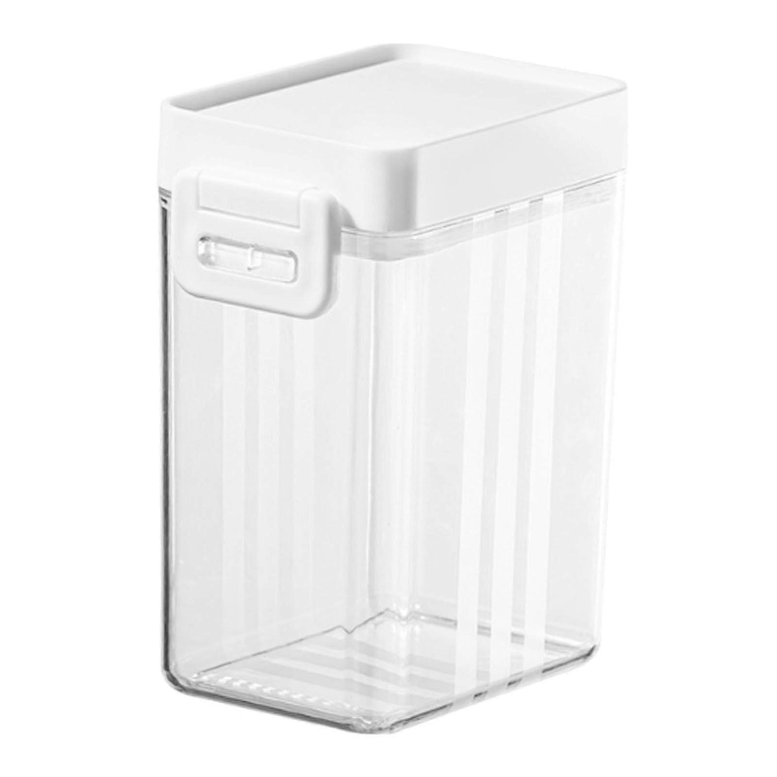 Cereal Storage Container 600ml Airtight with Measuring Scoop Transparent Stackable Pantry Box White