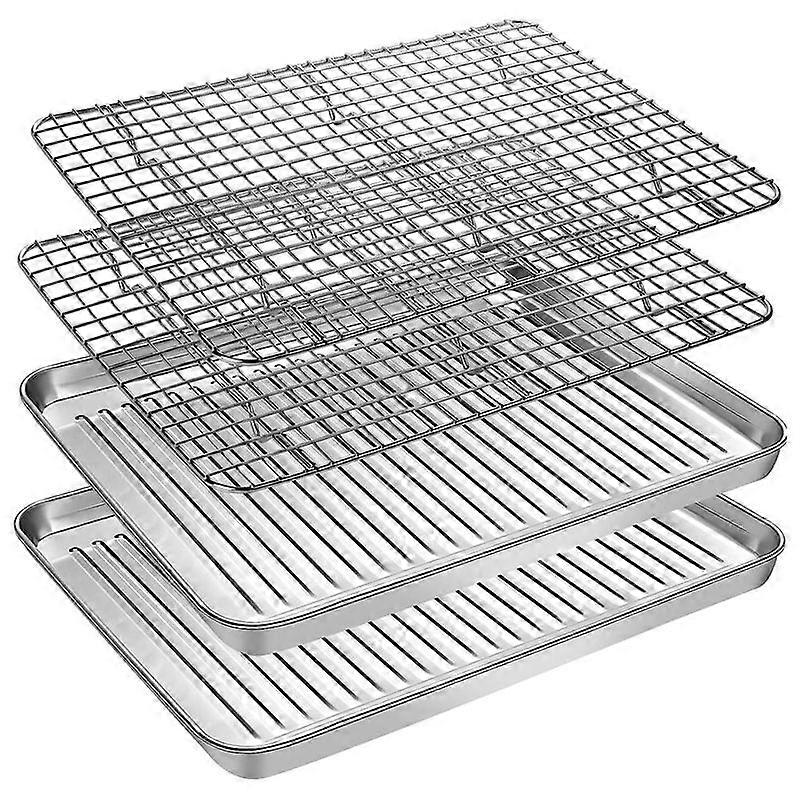 Tray with Cooling Rack (2 Pans+2 Racks),for Oven,Nonstick Baking Pan