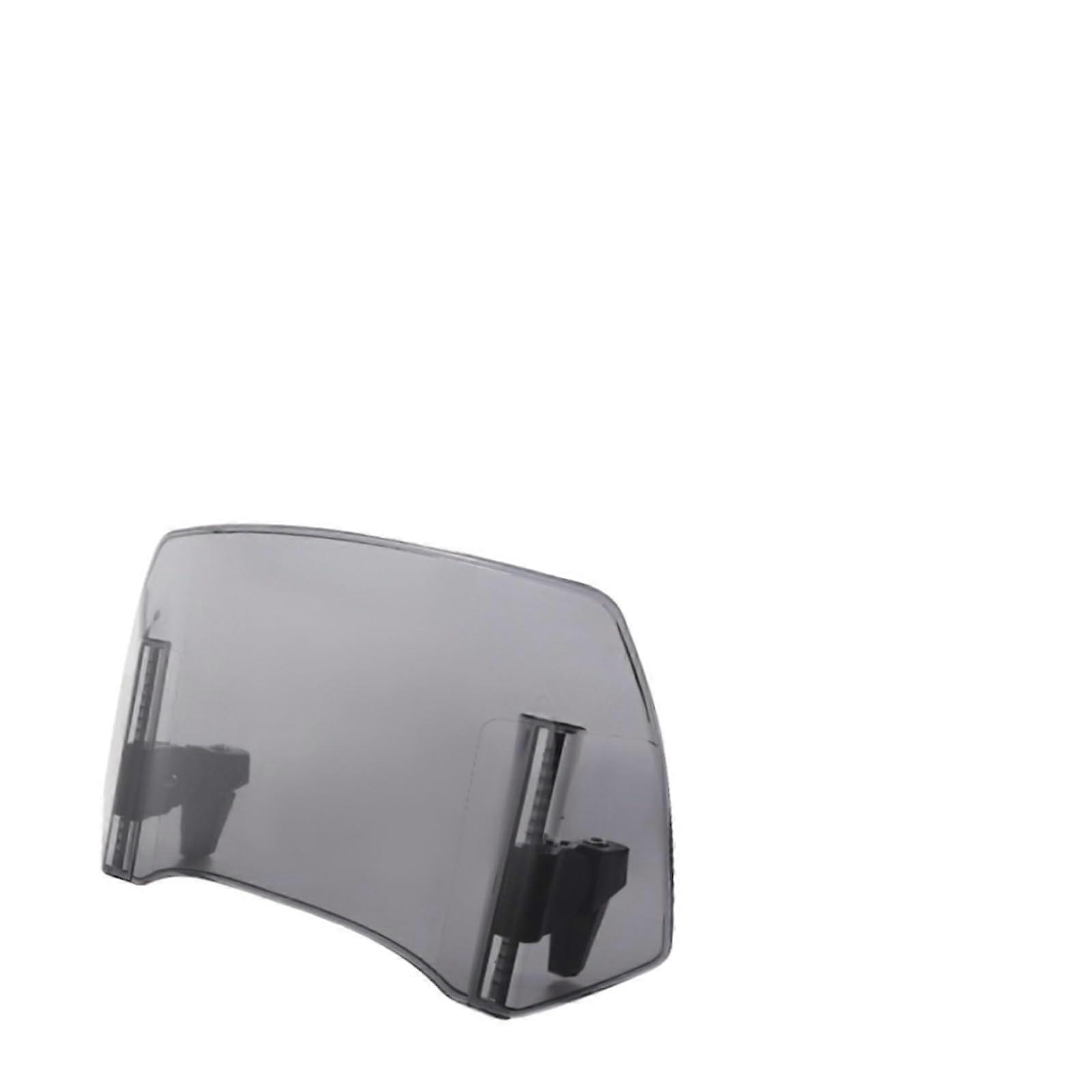 Universal Motorcycle Windshield Extension Adjustable Spoiler ClampOn Windscreen Deflector for BMW Kawasaki Touring and Commuting Gray