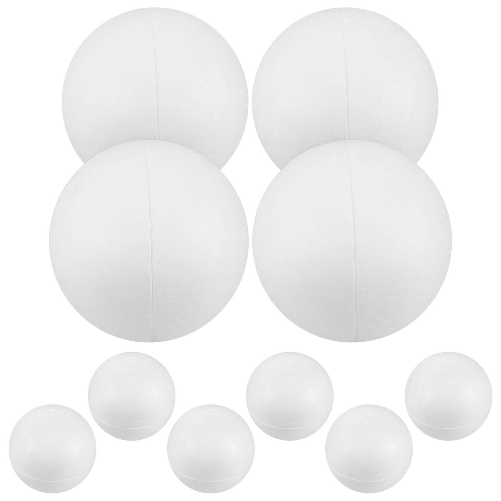 White Polystyrene Foam Hollow Spheres 6Pcs for Crafting Projects