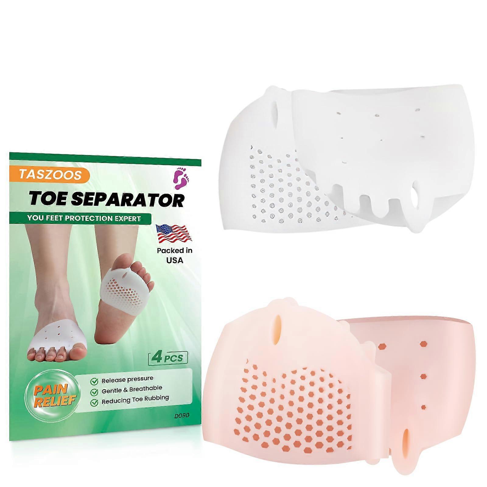 Toe Separators and Metatarsal Pads – 4PCS Gel Spacers for Pain Relief, Foot Alignment, Morton's Neuroma