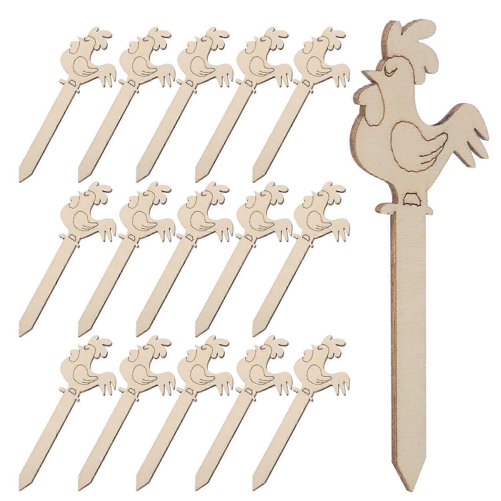 Wooden Easter Rooster Bookmarks for Decoration 20Pcs Unique DIY Inserts