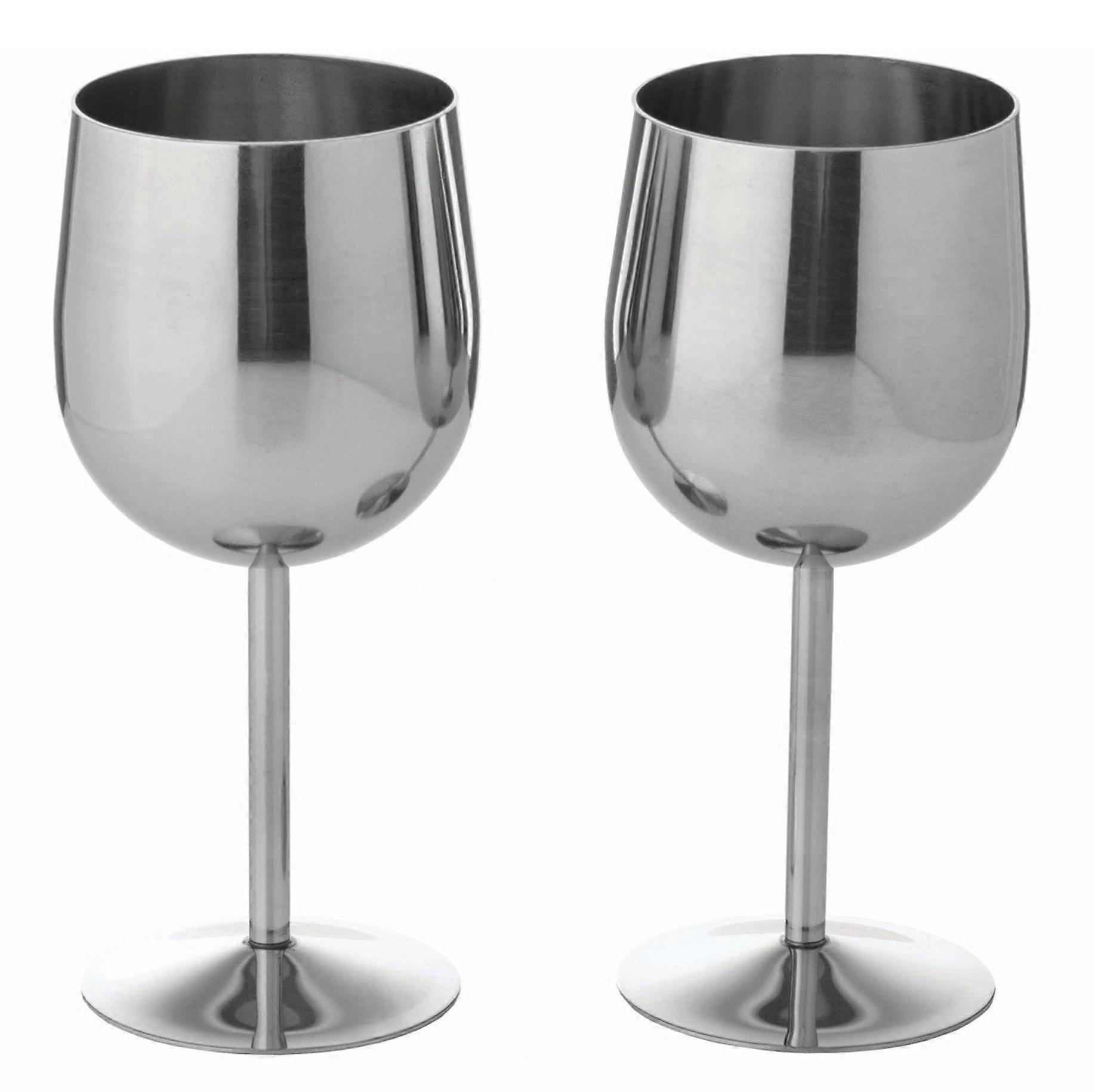 Stainless Steel Wine Goblets Set 12oz Elegant Polished Finish BreakResistant Ideal for Parties