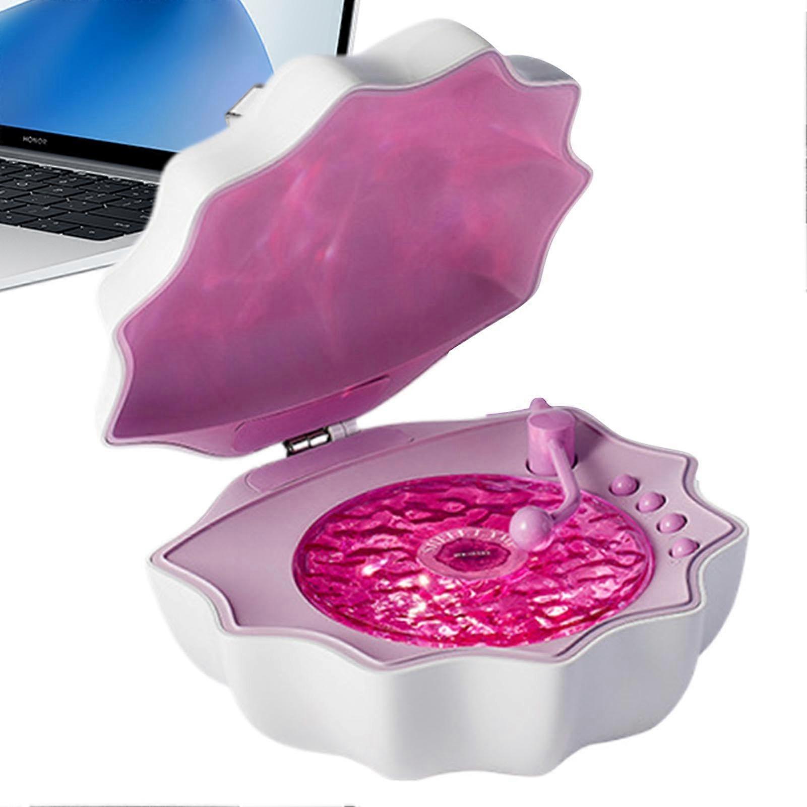 Shell Speaker Bathroom Waterproof Bluetooth Shower Speaker Seashell Wave Design Adjustable Ambient Lighting Purple