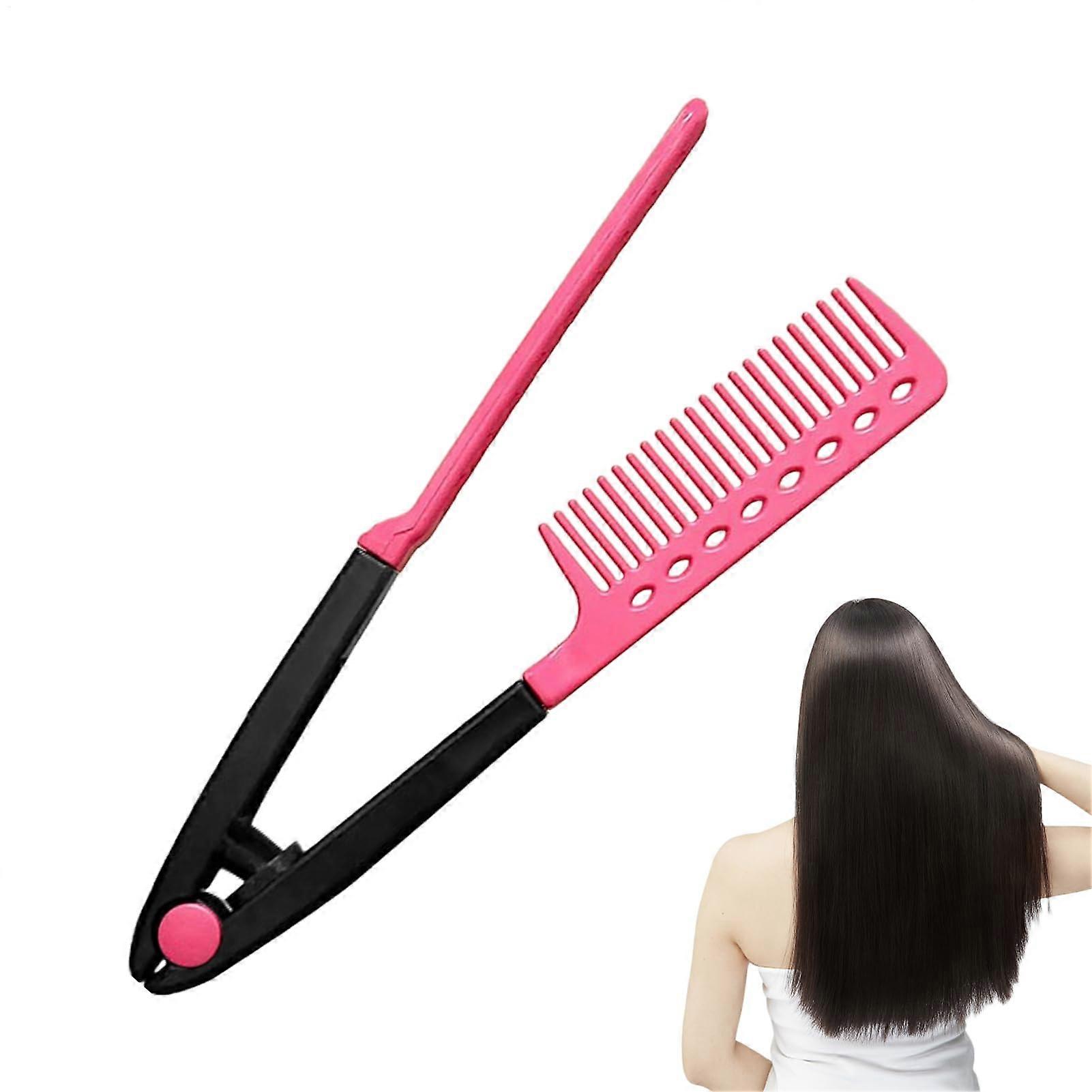 Professional VShaped Hair Straightener Comb with Quick Smoothing Action and AntiSlip Handle
