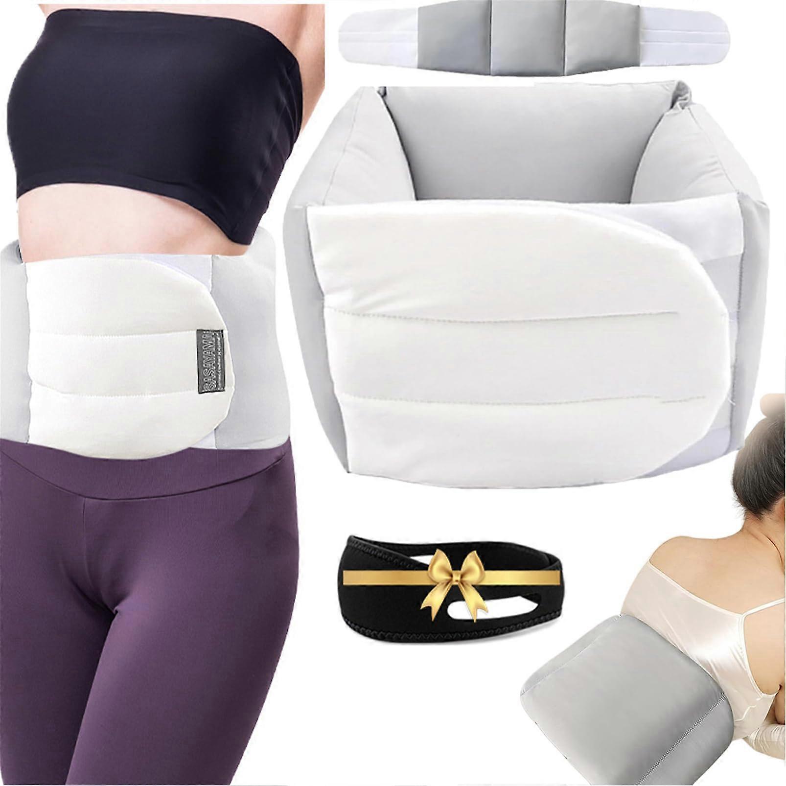 Lumbar Support Pillow for Sleeping with 360° FullWrap Comfort and Ergonomic Lower Back Pain Relief 38in White