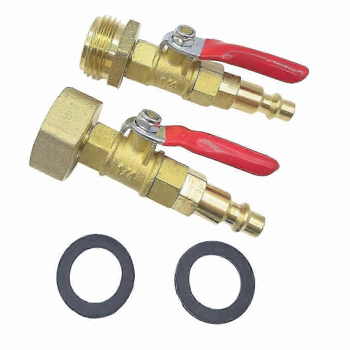 Winterizing Adapter Kit for RV and Sprinkler Systems, 1/4 Inch Quick Connect Plug with 3/4 Inch GHT Garden Hose Compatibility
