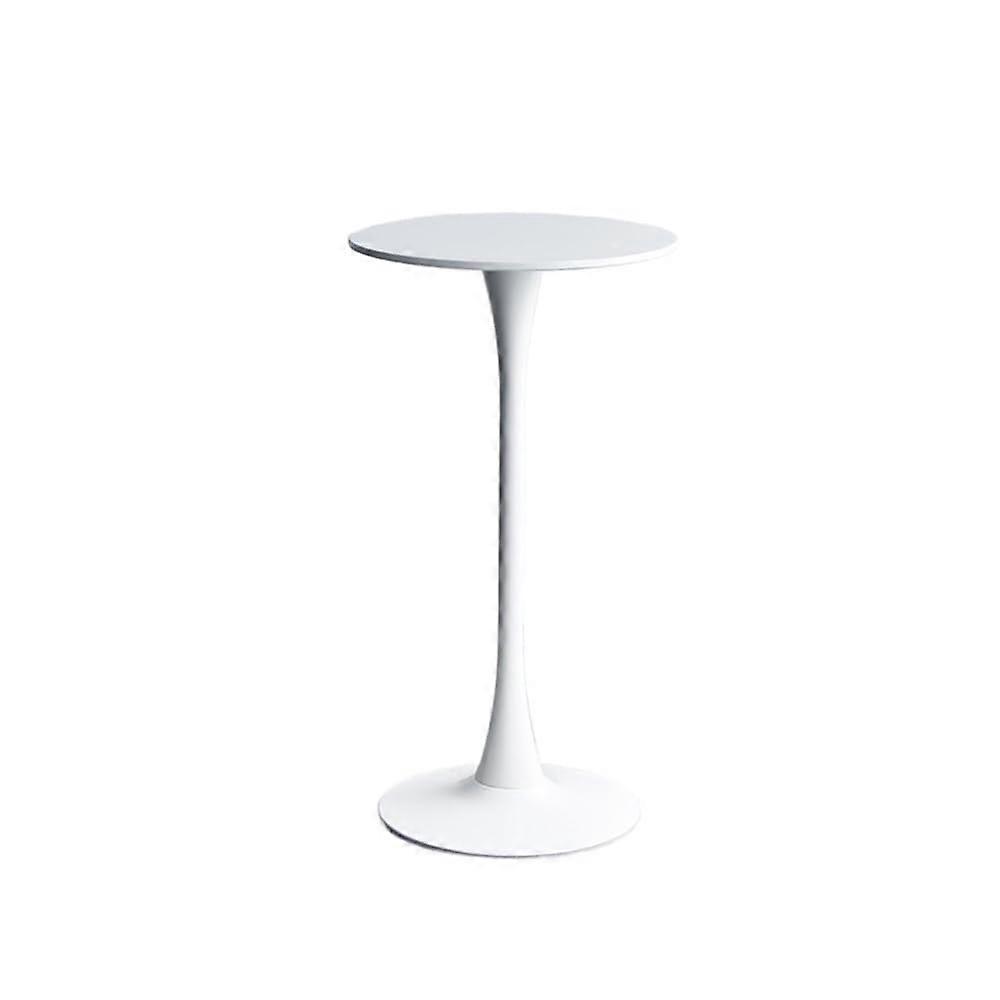 Bar Height Table with SpaceSaving Design, Modern Round Cocktail Table for Kitchen or Balcony, White