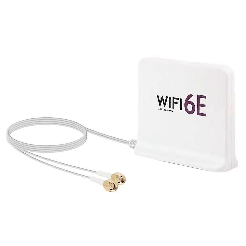 WiFi 6E Dual Band Magnetic Base Antenna Indoor  Gain 12dBi Omnidirectional with Cable White