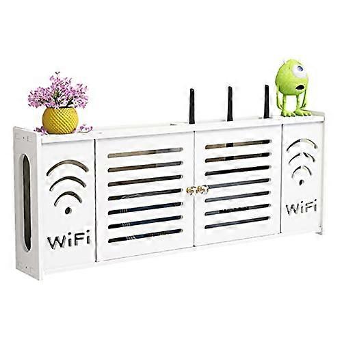 Wall Mounted Router Shelf with Cable Management, WiFi Storage Box for Projector and Set  Box