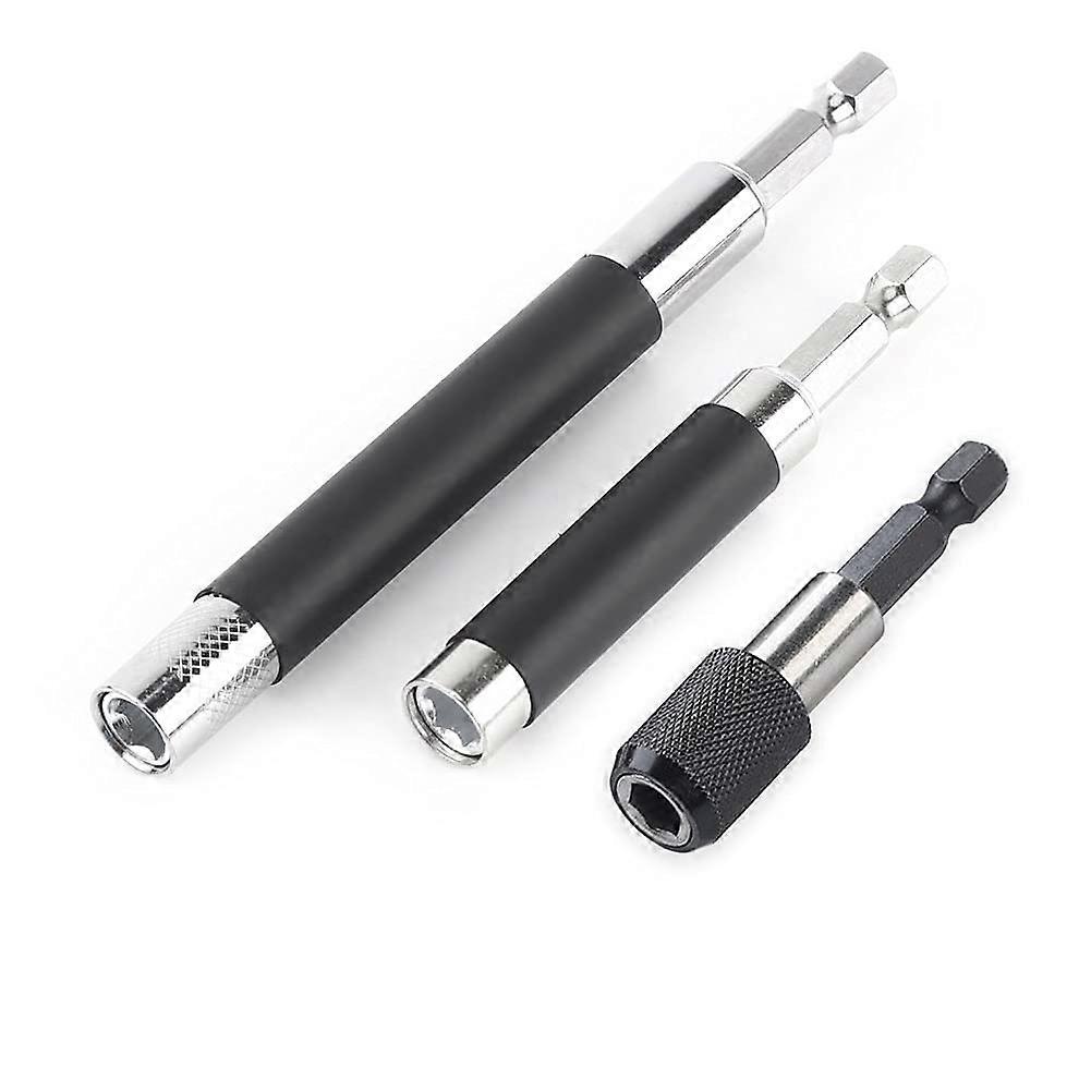 Magnetic Screwdriver Bit Holder Set with Drill Bit Extension Bar, 1/4 Inch Hex Shank, 3 Pack