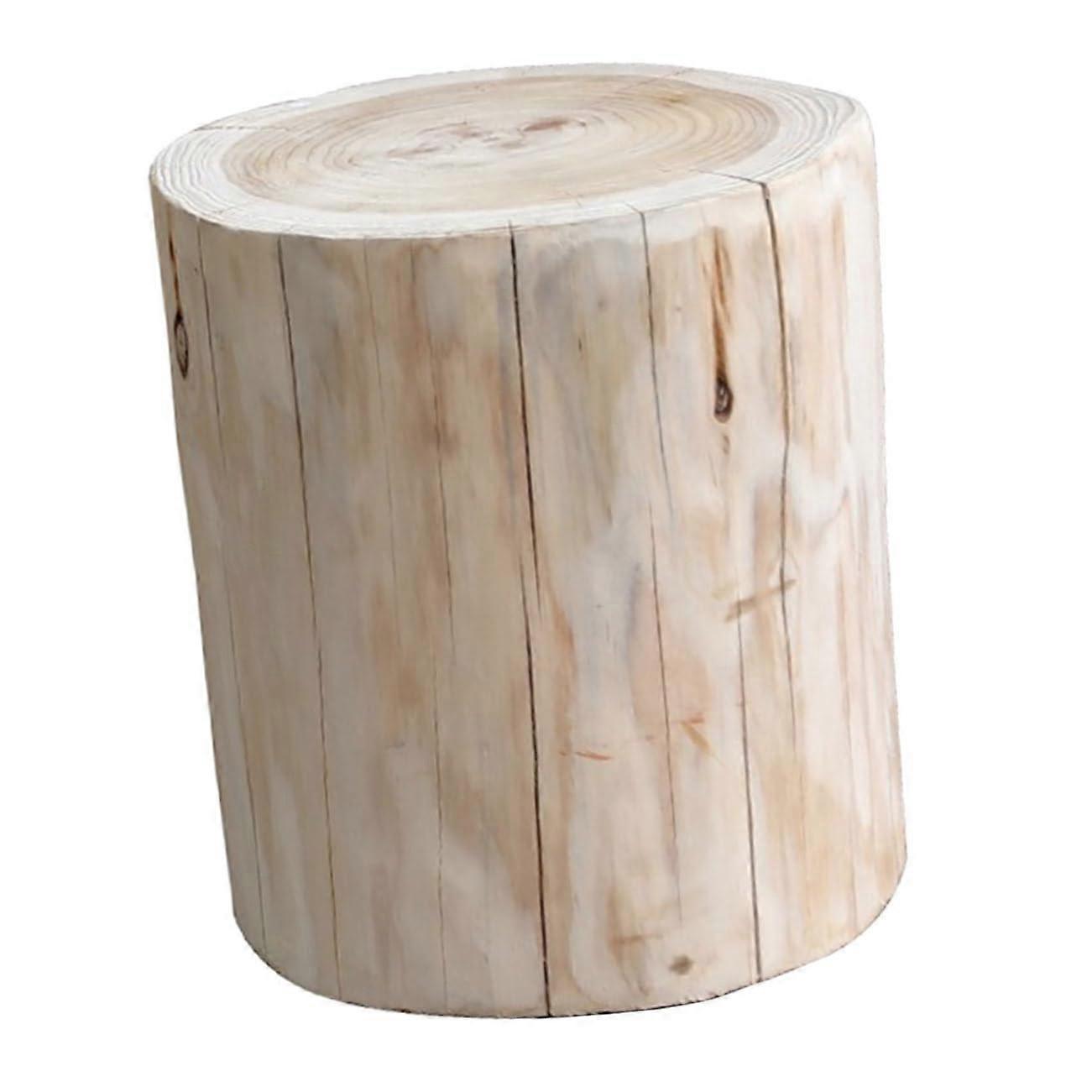 Rustic Wooden Stool with Storage Handcrafted Reclaimed Wood MultiPurpose Bedside Table 25x19.5cm
