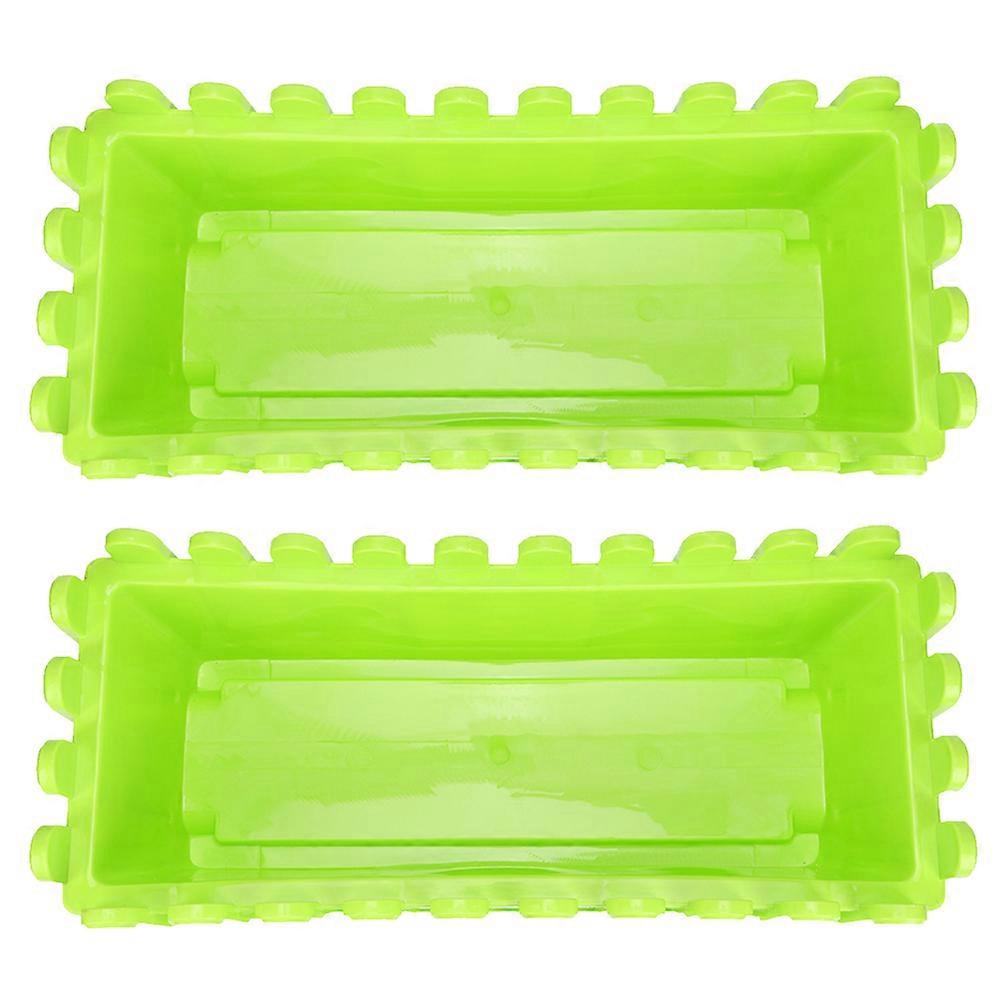 Flowerpot Fence Rectangular Planter Box for Home Use 2Pcs Plastic Window Box