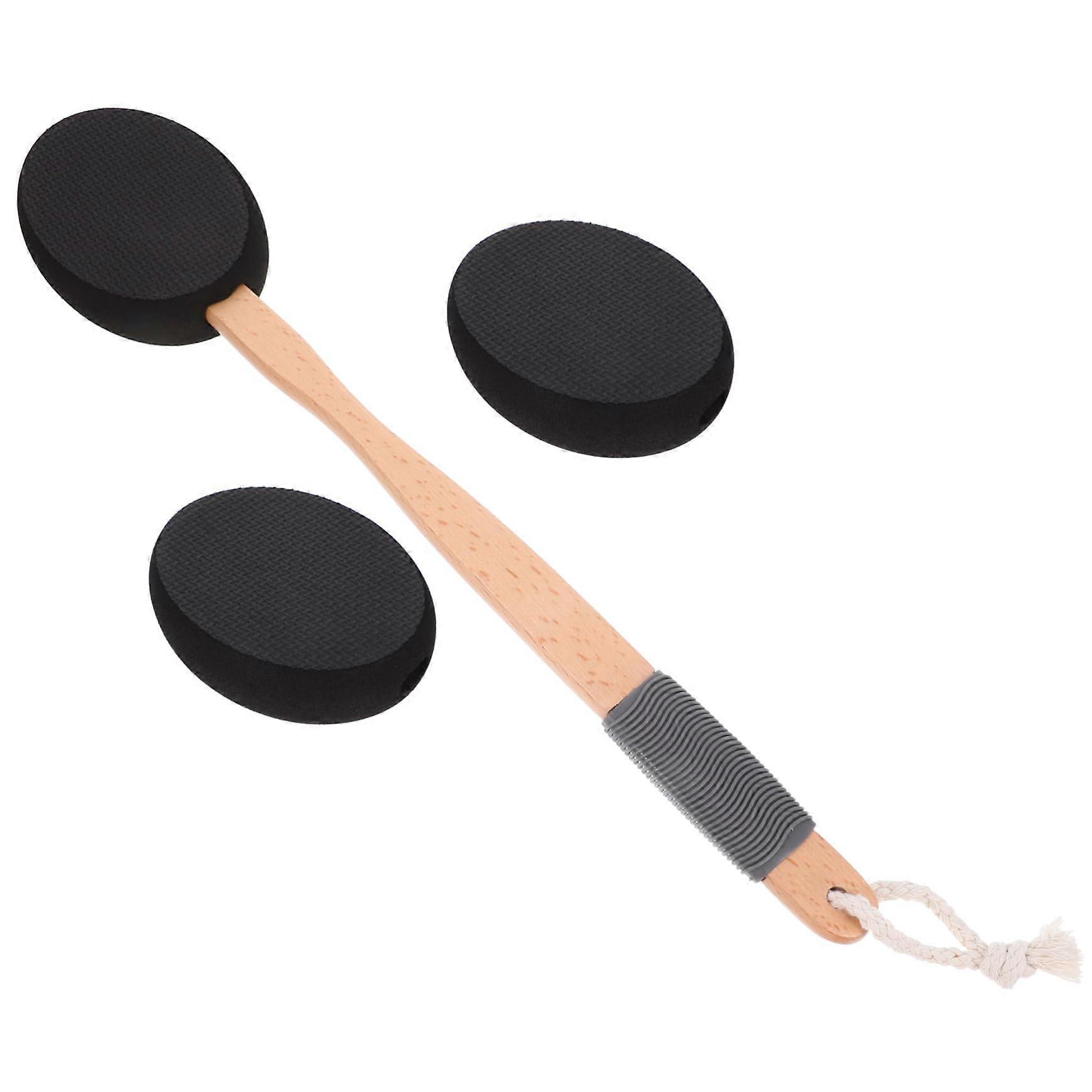 Back Scrubber and Lotion Applicator with Long Handle, 2 in 1 Exfoliating Bath Brush for Back