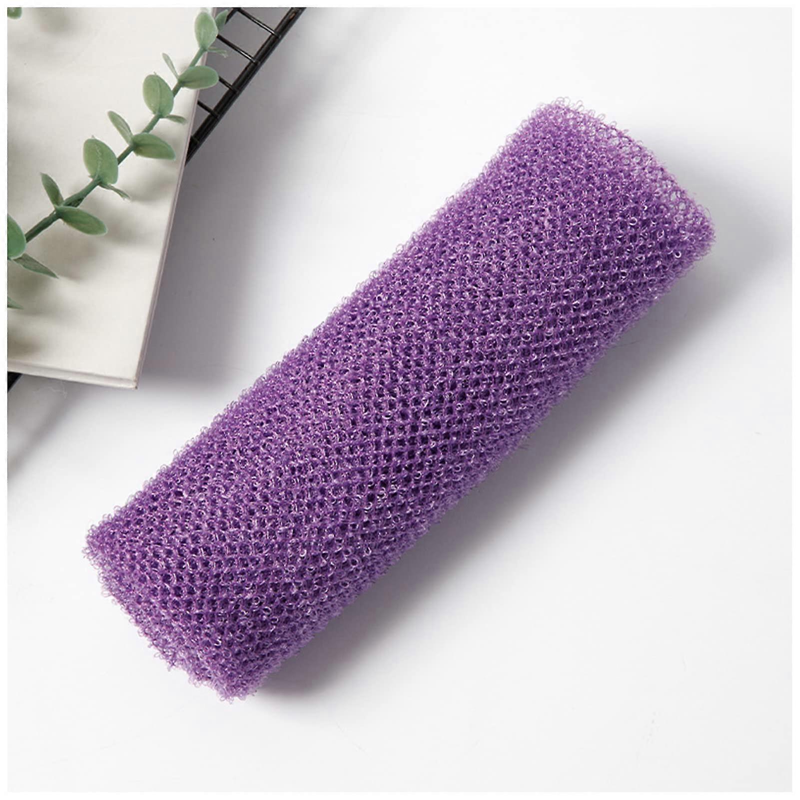 African Bath Sponge Exfoliating Shower Scrubber Purple Nylon Stretchable Back Cleaner Quick Dry