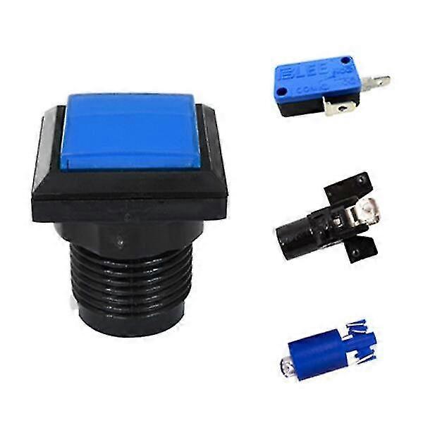 1pc Arcade Square Push Buttons Illumilated LED Light w/ Microswitch 33*33mm 25-26