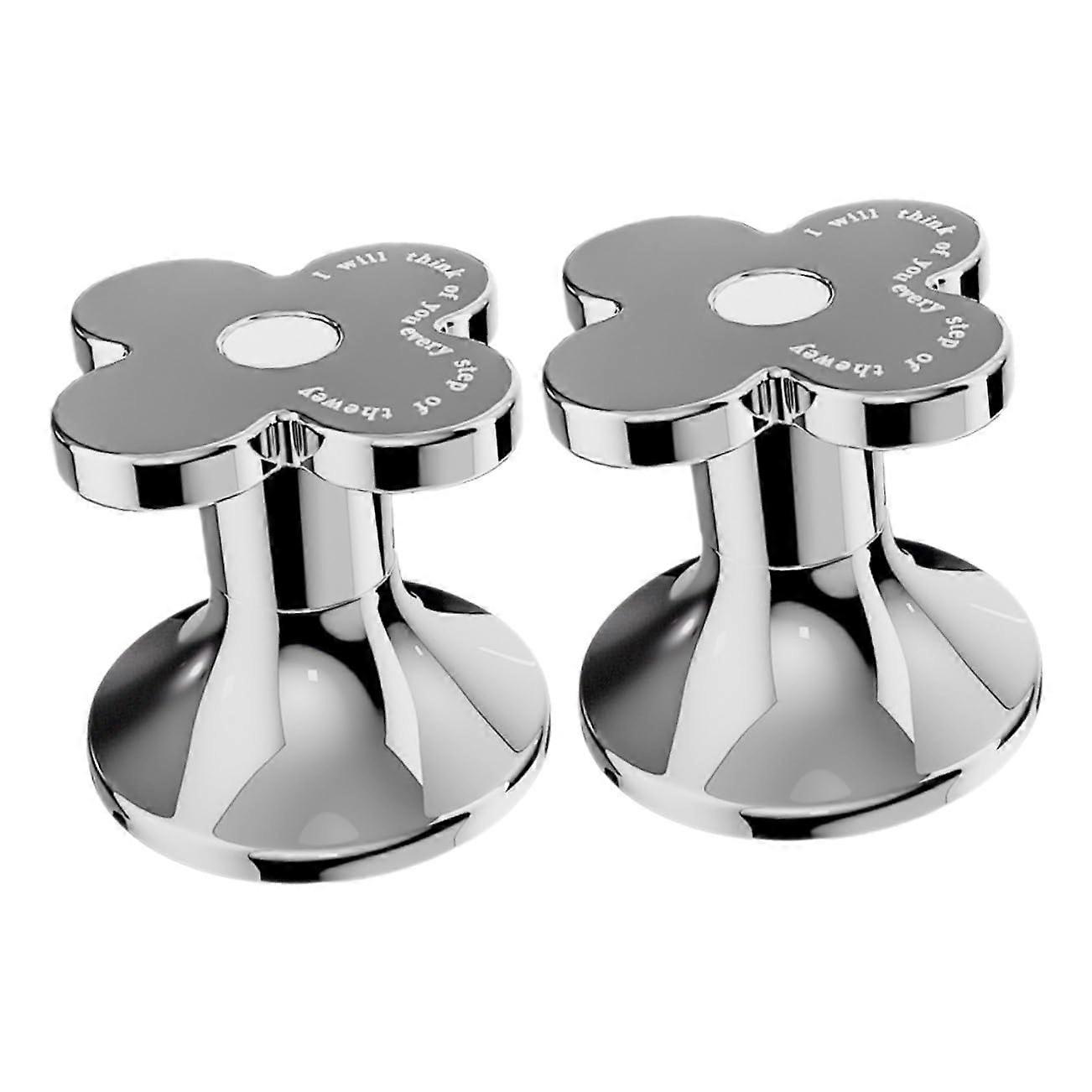 2pcs FlowerShaped Toilet Flush Button Replacement, Easy Press Durable Water Tank Push Button