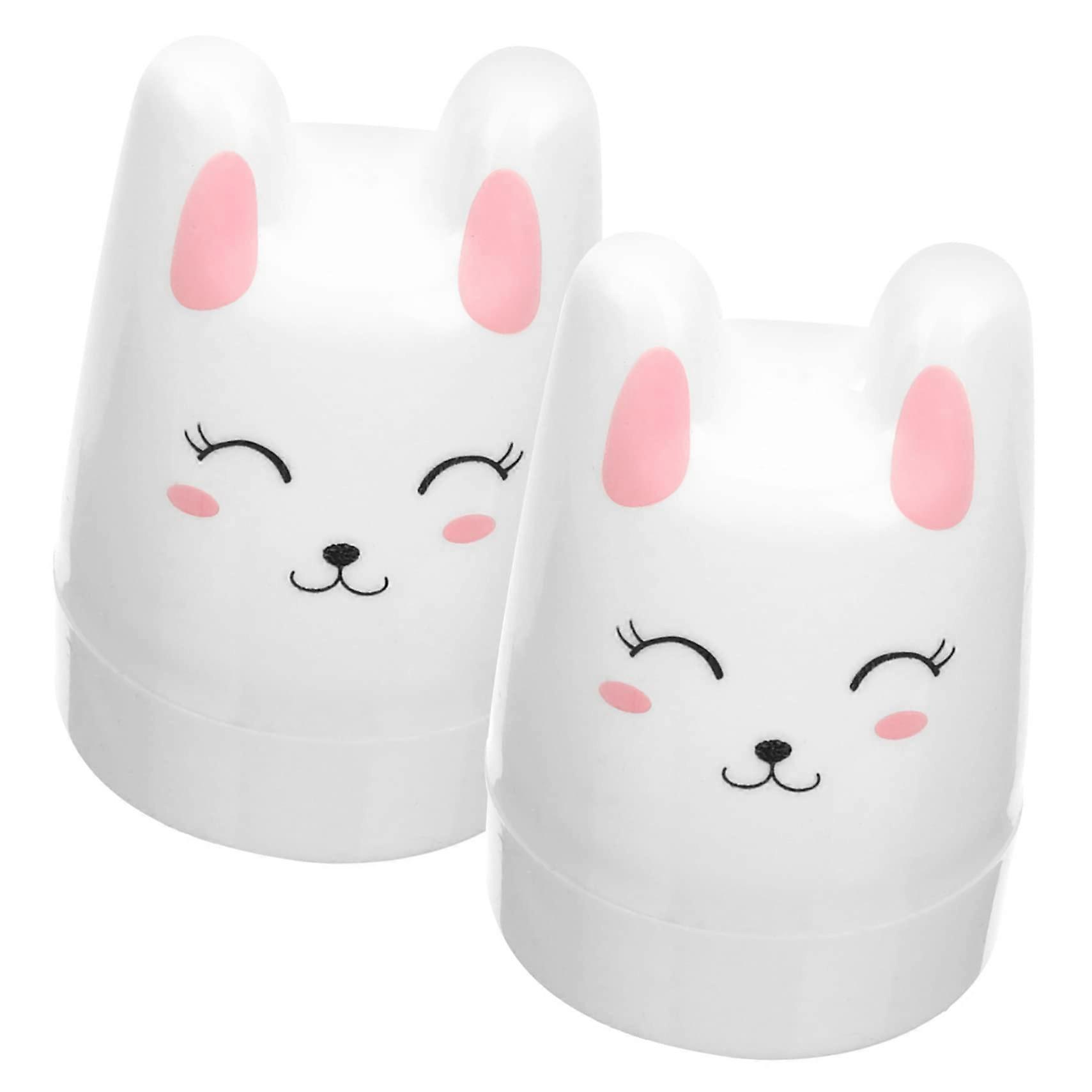 2pcs Silicone Nail Art Stamper Tool with Bunny Design for Fast Pattern Transfer and Easy Cleaning