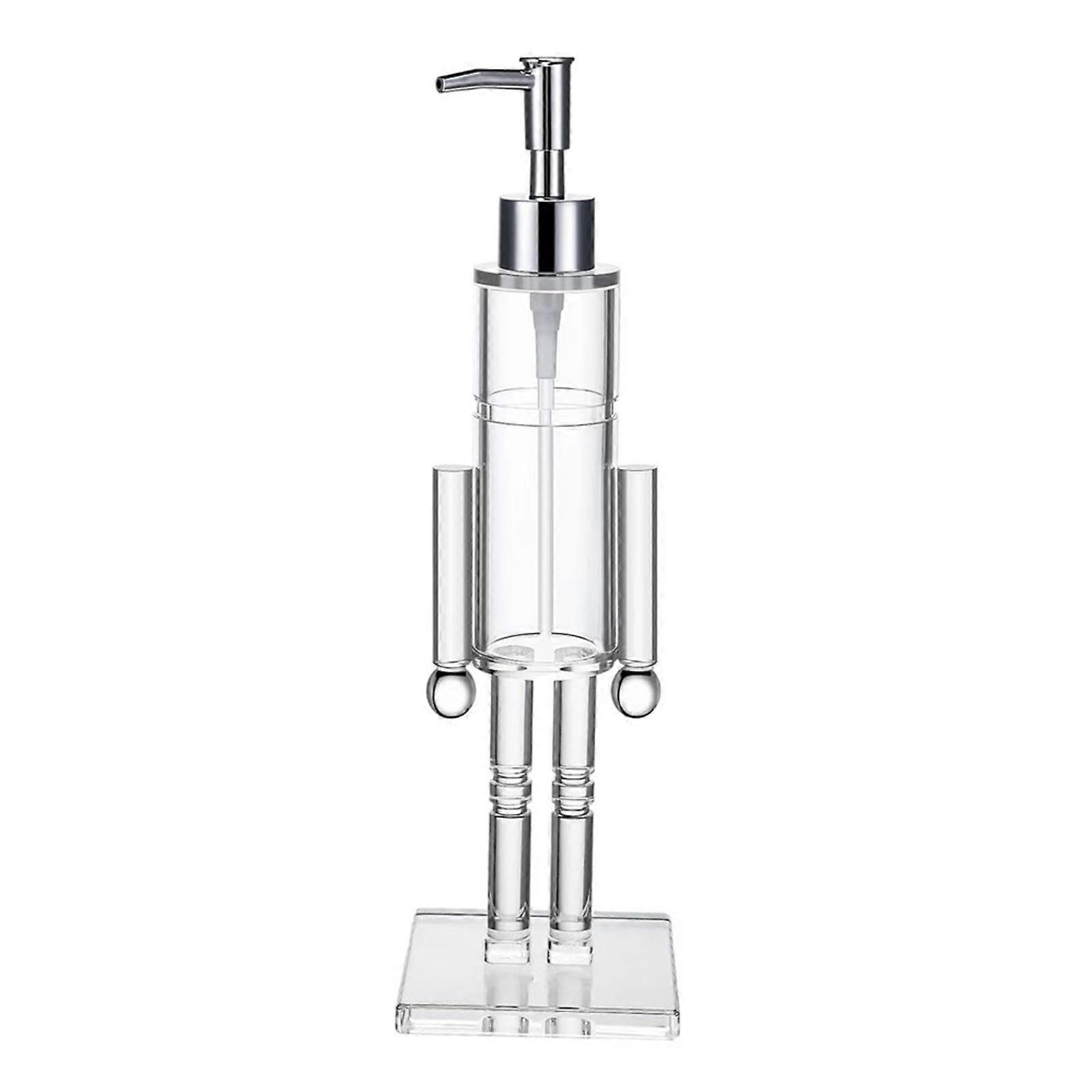 Christmas Soap Dispenser with Festive Nutcracker Design, Refillable Acrylic 5.5oz Bathroom Pump