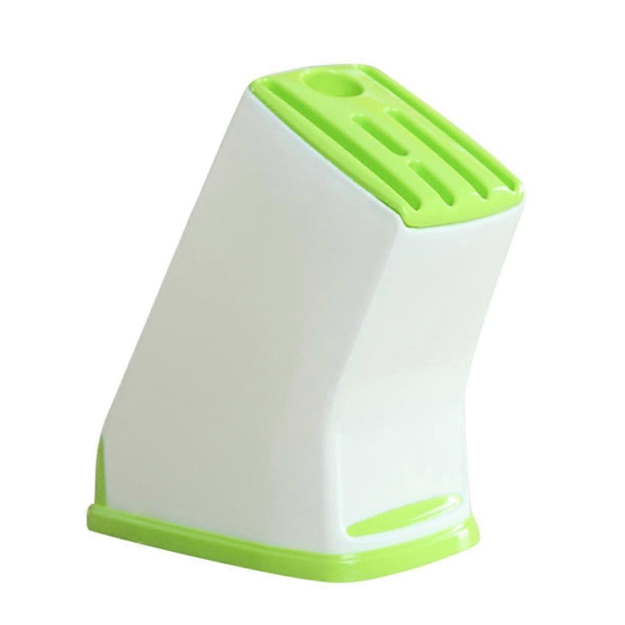 Knife Block with MultiCompartment Storage and Fast Drain for Kitchen Countertop Organizer