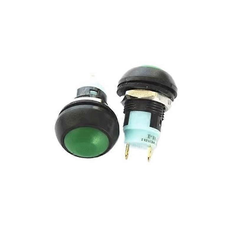 2PCS 12mm Green PBS33A Round Latching Push Button Switch 3A 250V Secure Lock Design