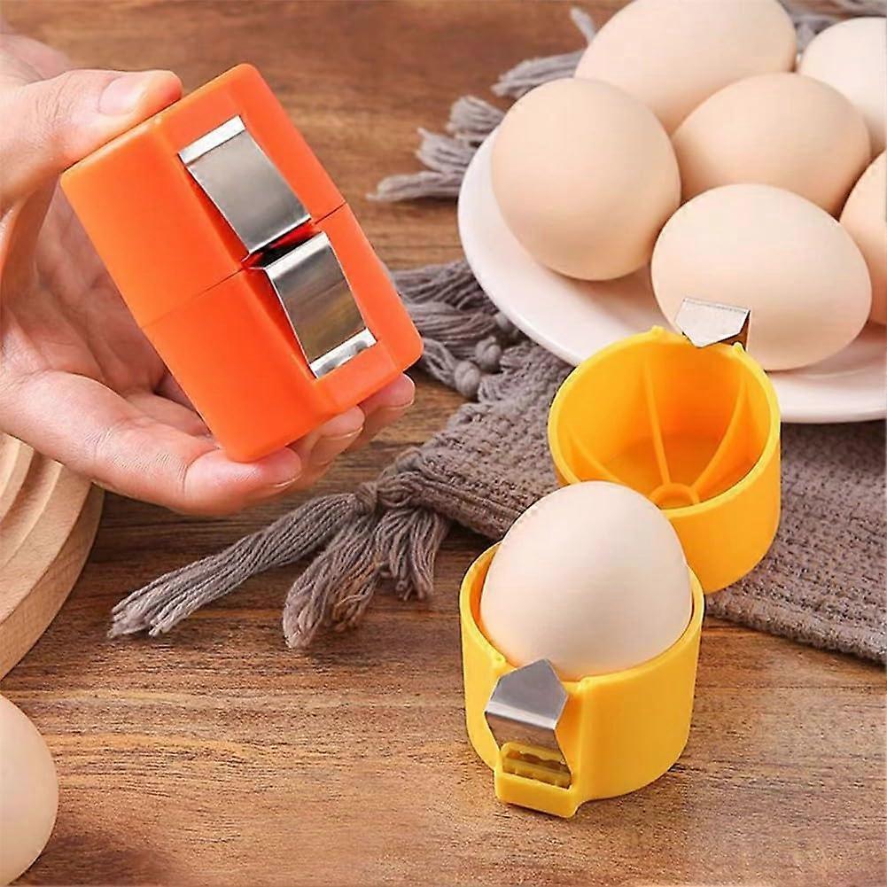 Egg Cracker Stainless Steel and PP Mess Egg Shell Opener for Baking, Yellow