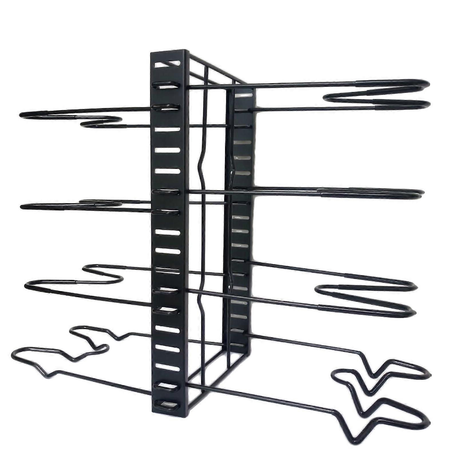 Adjustable Pot and Pan Organizer Rack with Non Slip Coating, 8 Layer Cookware Storage Stand
