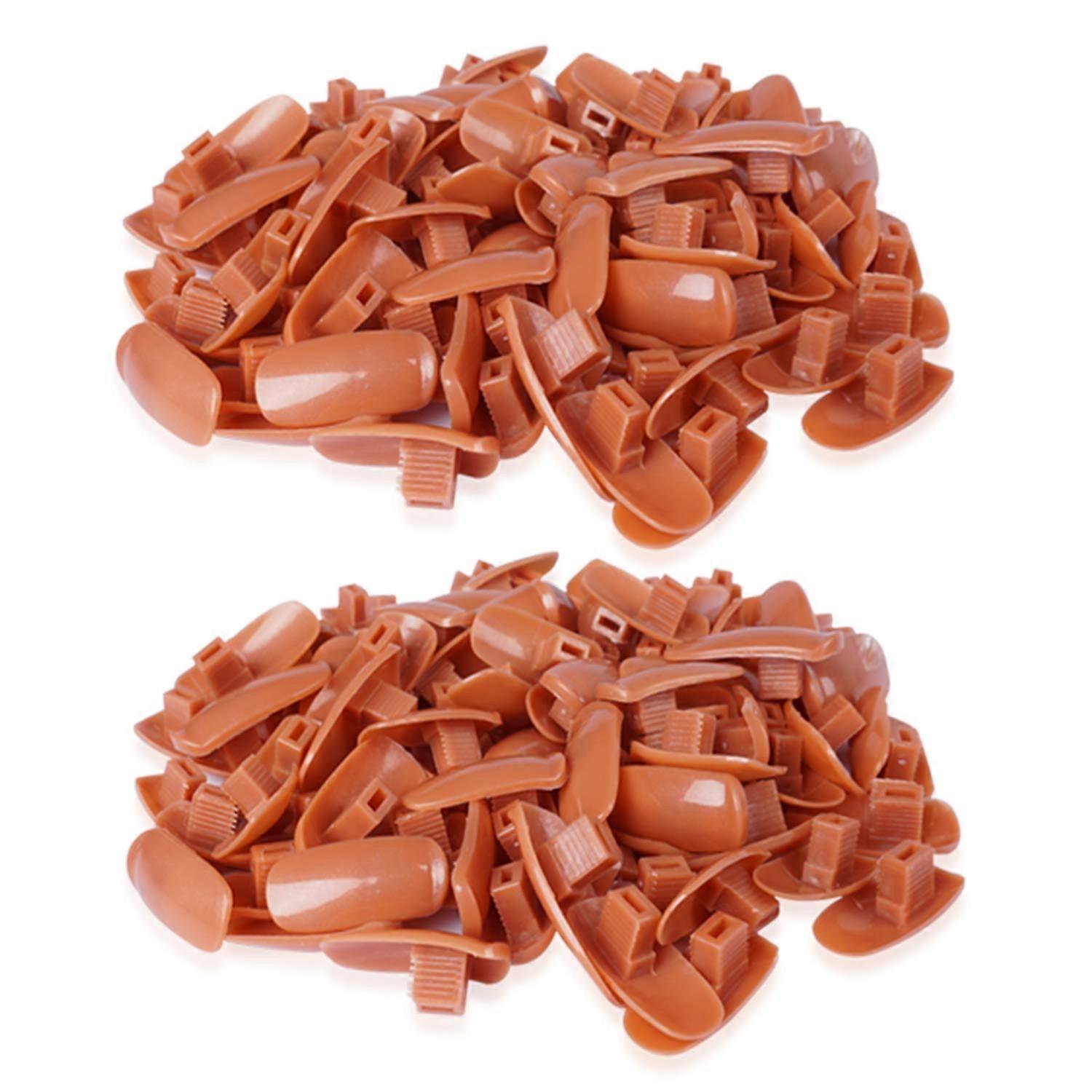 200 Pcs False Nail Tips for Practice Hand, Reusable Acrylic Training Tips with Smooth Polish Surface