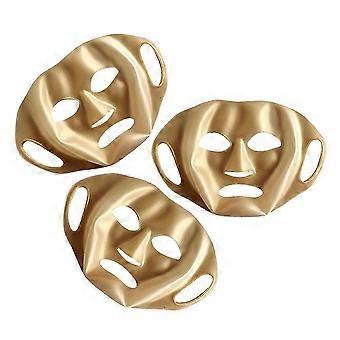 Reusable Silicone Face Mask Cover, Golden Anti-Slip Sheet for At-Home Skincare, 3Pcs Set for Facials & Sheet Masks