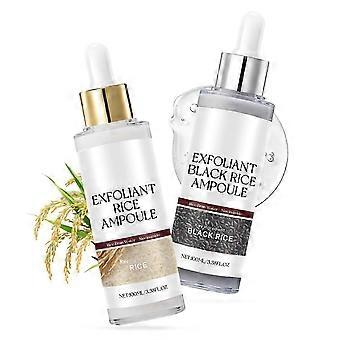 2PCS Rice Exfoliating Ampoule Set Black Rice & White Rice Brightening Duo for Glowing Skin | Gentle Peeling & Pore Minimizing, Deep Hydration