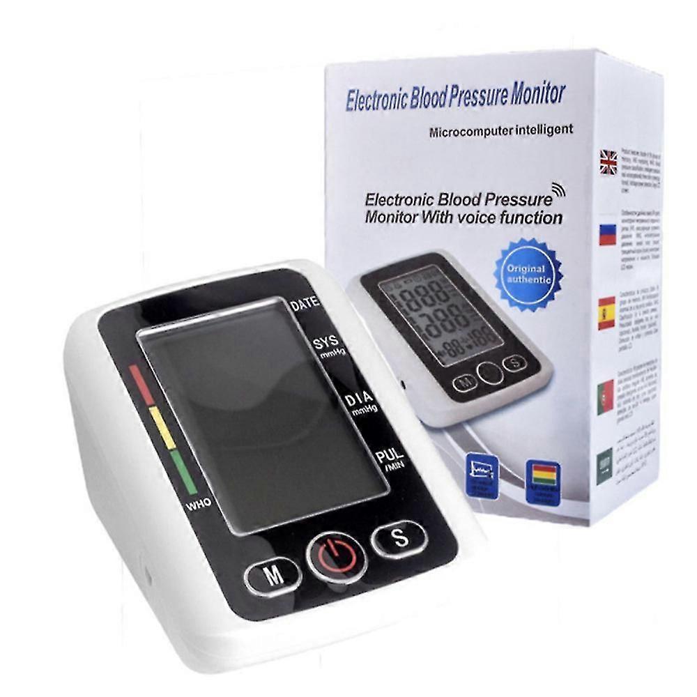 Digital Automatic Upper Arm Blood Pressure Monitor Tester Heart Rate Machine With Voice Function
