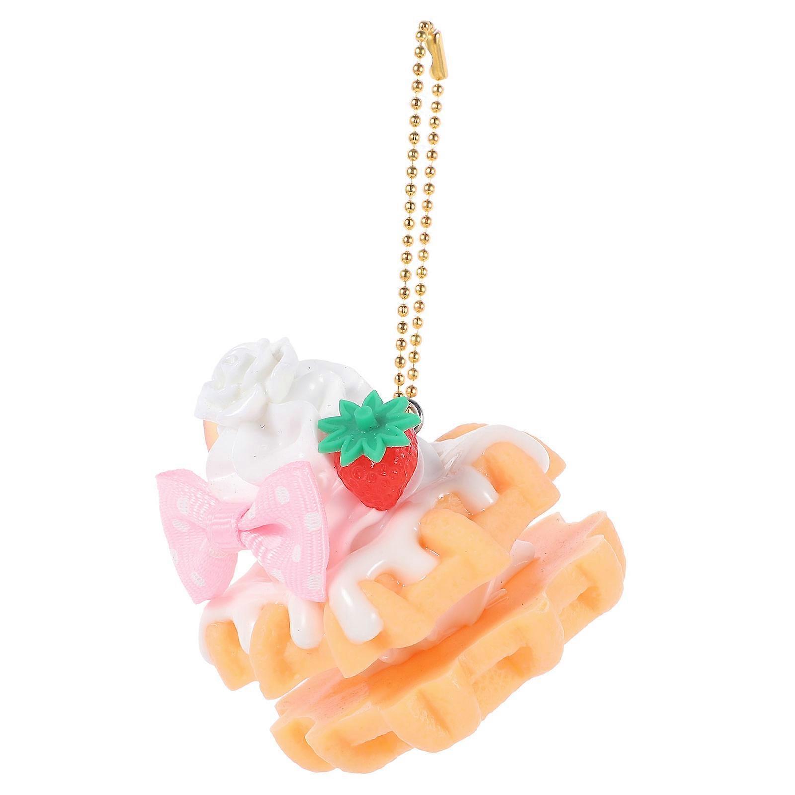 Cake Keychain Pendant for Decorating Made from Durable PVC Material