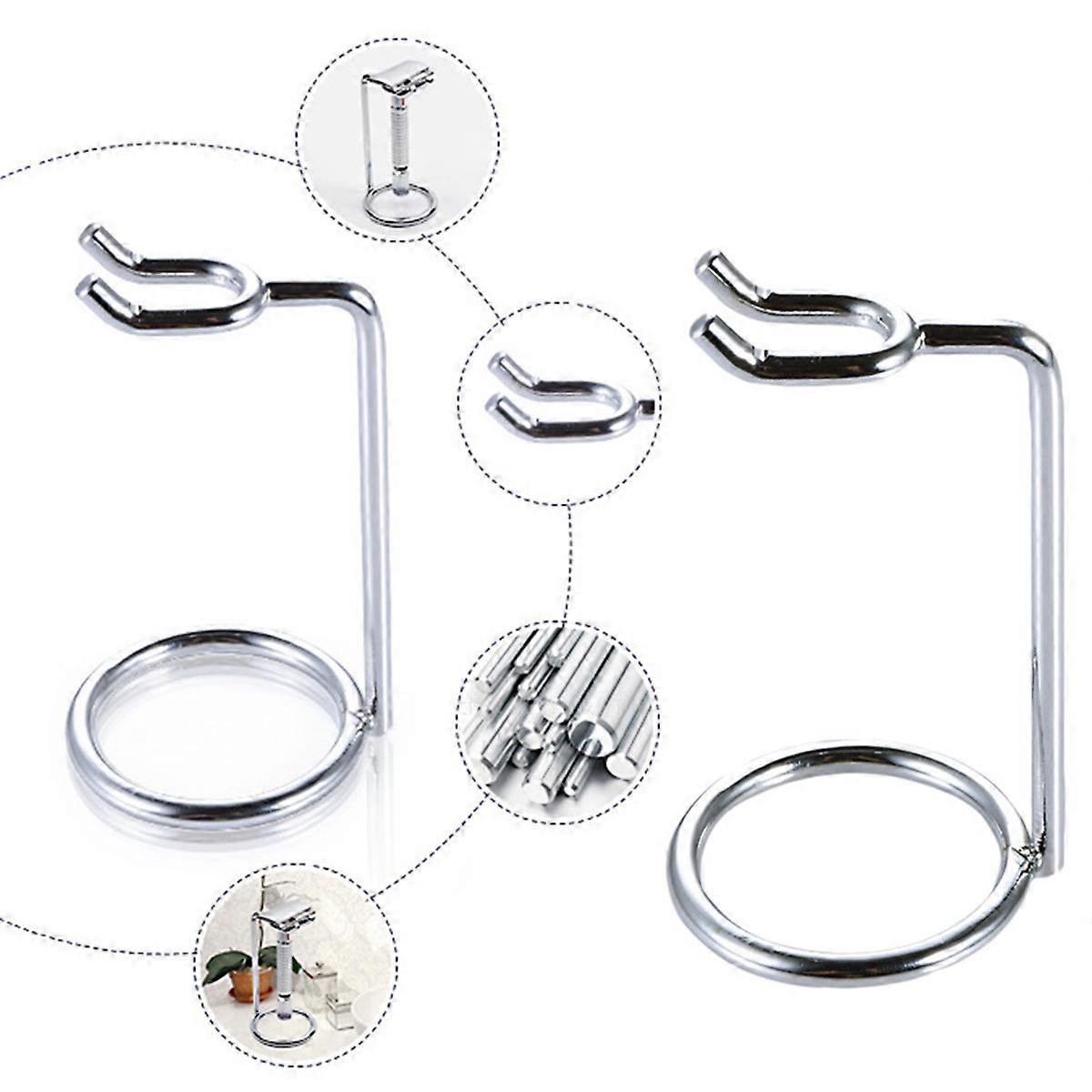 Silver Shaving Stand Double and Brush Stand for Storage Use