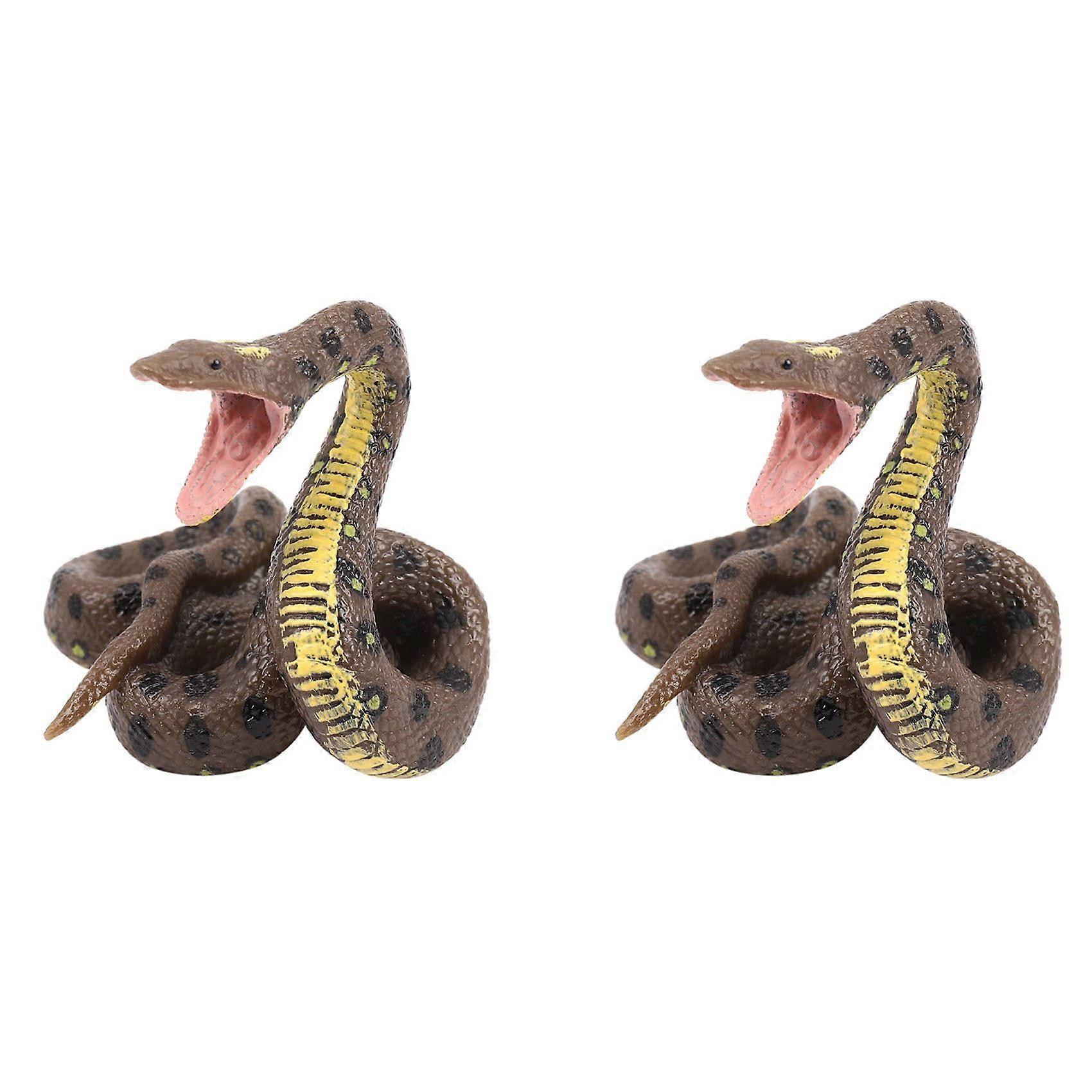 2X Children's Toy Snake Model Simulation Reptile Giant Python Big Python Wild Animal Snake Model