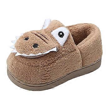 Pantoufles mignonnes à motifs animaux pour enfants de 5 à 5 ans et demi, semelle plate, légères et chaudes – idéales pour l'automne et l'hiver