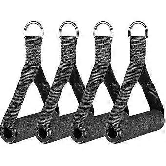 Bande de résistance poignées en plastique D anneau d’exercice sangle mousse (4 pièces, noir)8700521928570
