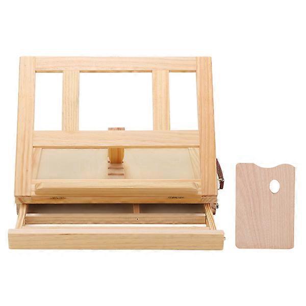 Table Easel Pine Adjustable Track Bar 4 Angles Multi Foldable Lightweight, Sturdy Painting Easel