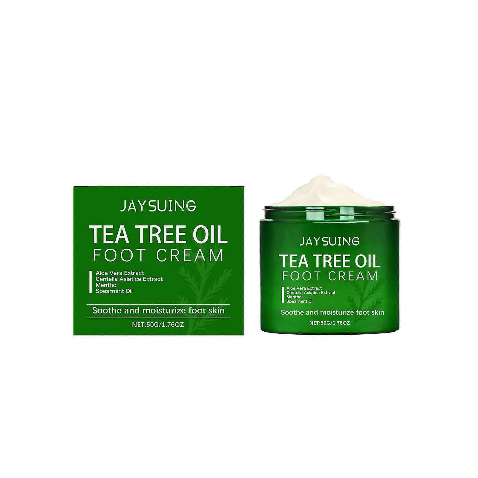 Crema per i piedi all'olio di tea tree, crema riscaldante - Calli, piedi secchi e screpolati, mani, talloni, gomiti, unghie e ginocchia