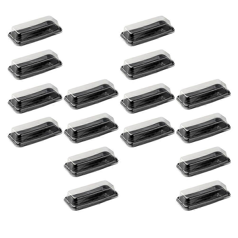 Bread Box Transparent Cake Box for Bread Use 16Pcs Black Pet