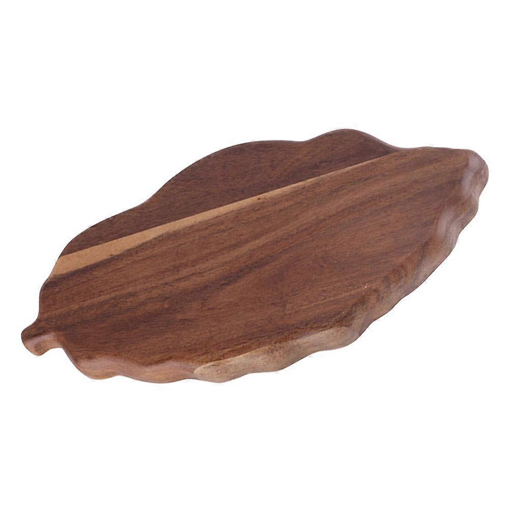Solid Wood Leaf Tray Wooden Serving Tray for Bread Display 2Pcs
