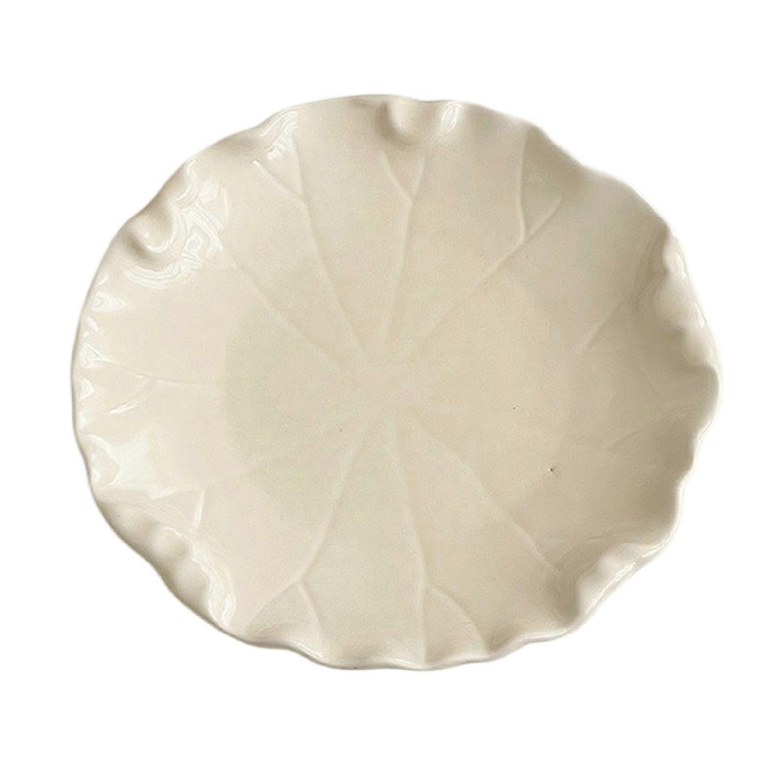 Ruffled Edge Plate Ceramic Dessert Dish Cake Fruit Serving Plate